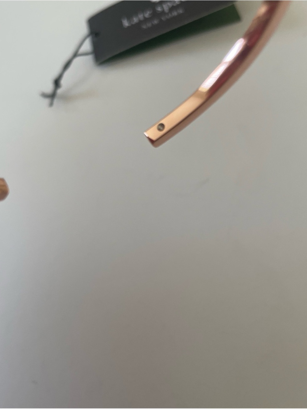 kate spade Rose Gold Crystal Line Open Cuff Bracelet - Picture 4 of 5